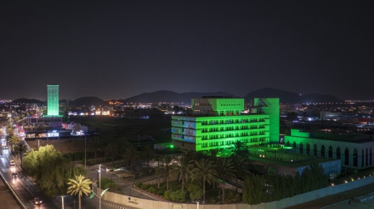 إمارة حائل تكتسي باللون الأخضر في اليوم الوطني الـ95 - أخبار السعودية