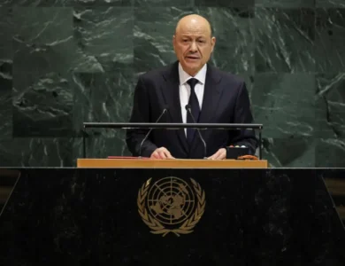 العليمي يدعو من منبر الأمم المتحدة لتحالف دولي ضد الحوثيين