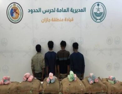 جازان: القبض على 4 مخالفين لنظام أمن الحدود لتهريبهم 120 كجم قات - أخبار السعودية